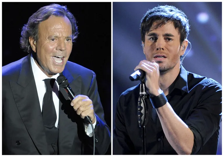 Julio Iglesias ja ta poeg Enrique Iglesias (paremal) / Reuters/AFP/AP/SCANPIX