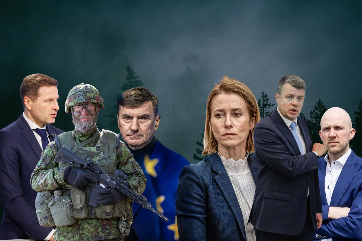 Ханно Певкур, Андрус Мерило, Андрус Ансип, Кая Каллас, Урмас Рейнсалу, Тынис Мельдер.
