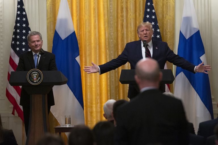 USA presidendi Donald Trumpi ja Soome presidendi Sauli Niinistö pressikonverents 2. oktoobril Valges Majas