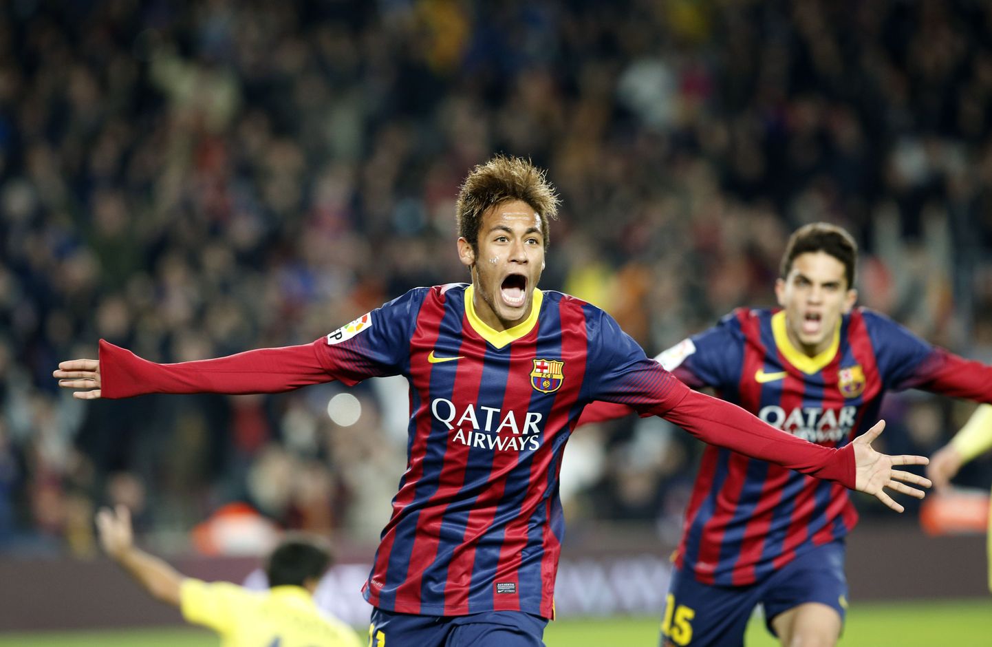 Neymar tähistamas Villarreali vastu löödud väravat.