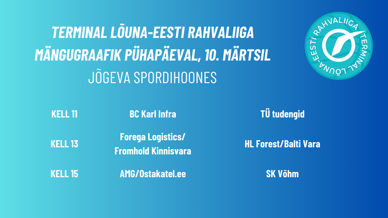 Korvpalli Terminal Lõuna-Eesti Rahvaliiga mängupäev 10.03.2024