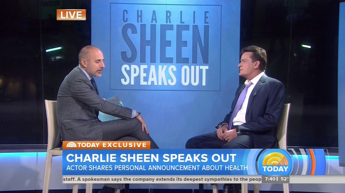 Ameerika näitleja Charlie Sheen tunnistas eile, et sai neli aastat tagasi HIV diagnoosi.