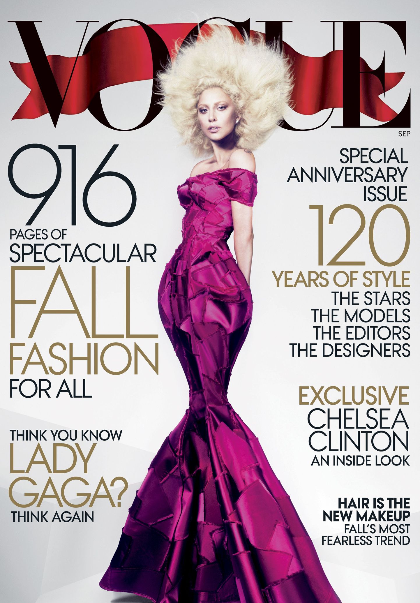 Ajakirja Vogue esikaas, millel poseerib laupäeval Eestis esinev Lady Gaga.