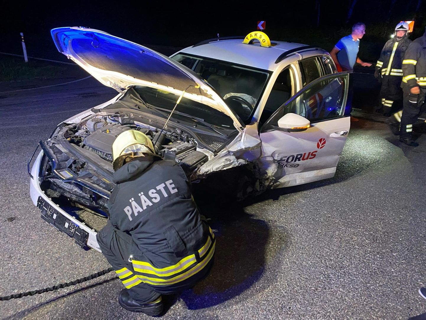Škoda Octavia pärast põdraga kokkupõrget.