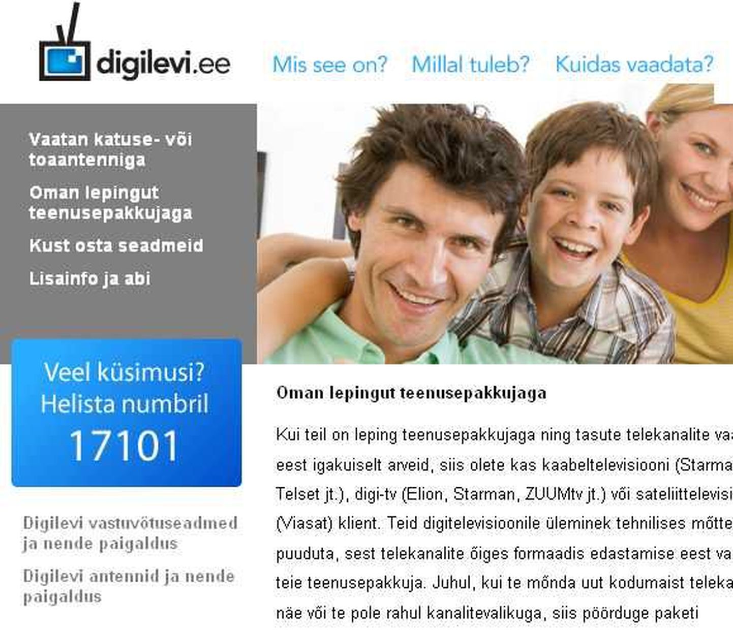 Digilevi.ee veebileht pakub praegu infot vaid eesti keeles.
