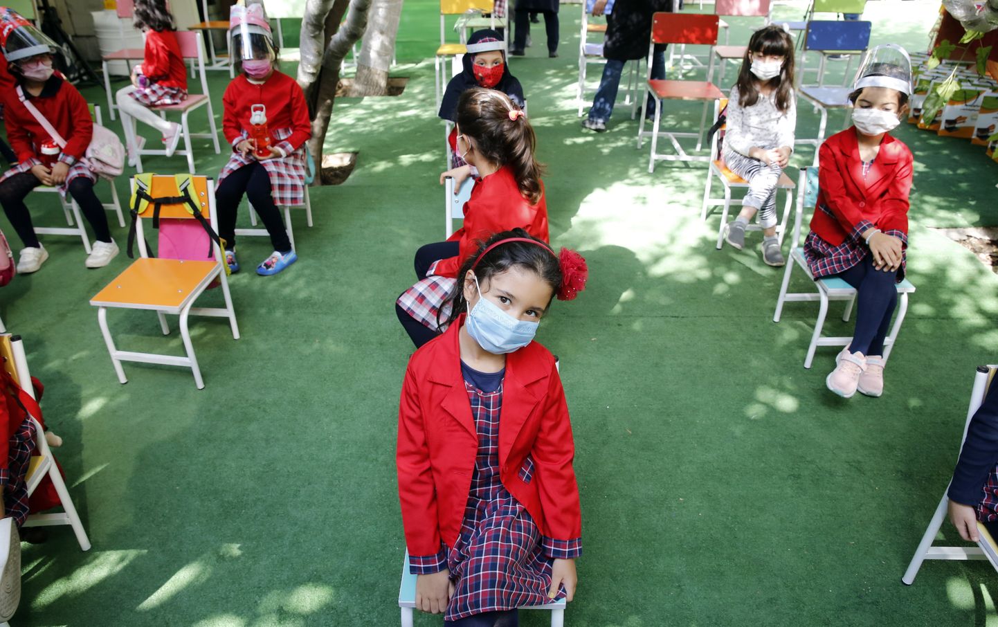 Iraani tüdrukute esimene koolipäev pärast koroonapandeemiat 2020. aasta septembris.