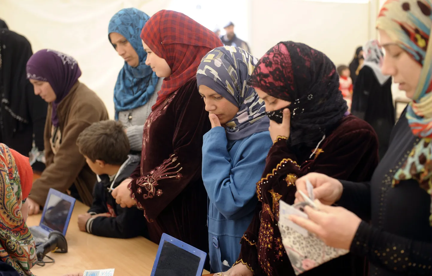Süüria kodusõja eest pagenud inimesed Jordaanias Zaatari põgenikelaagris.