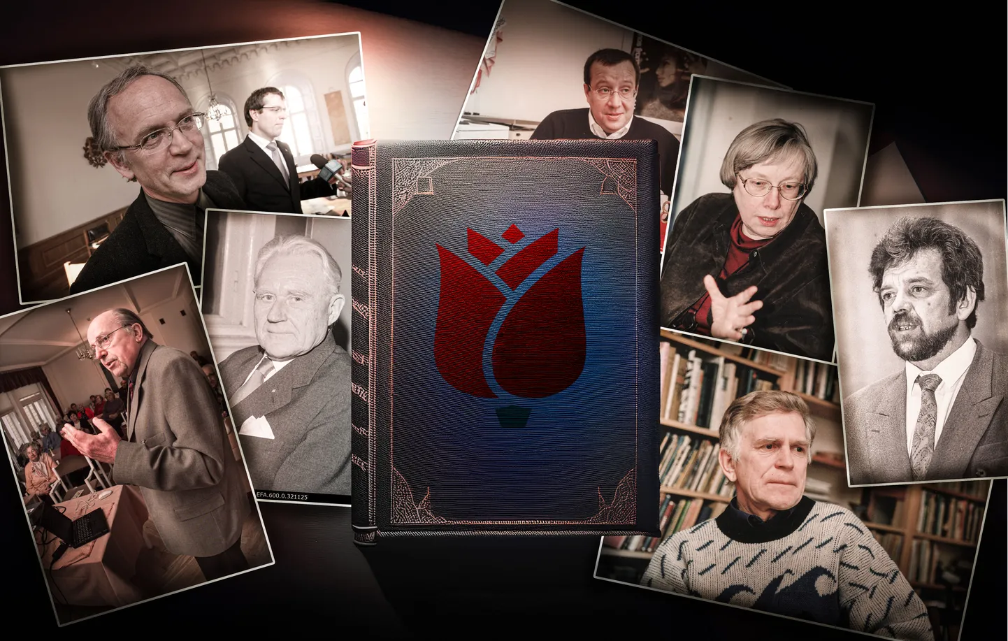 Sotsiaaldemokraatide ajalugu. Pildil (vasakult) Vell Saatpalu, Eiki Nestor, Johannes Mihkelson, Toomas Hendrik Ilves, Marju Lauristin, Andres Tarand ja Vambo Kaal.