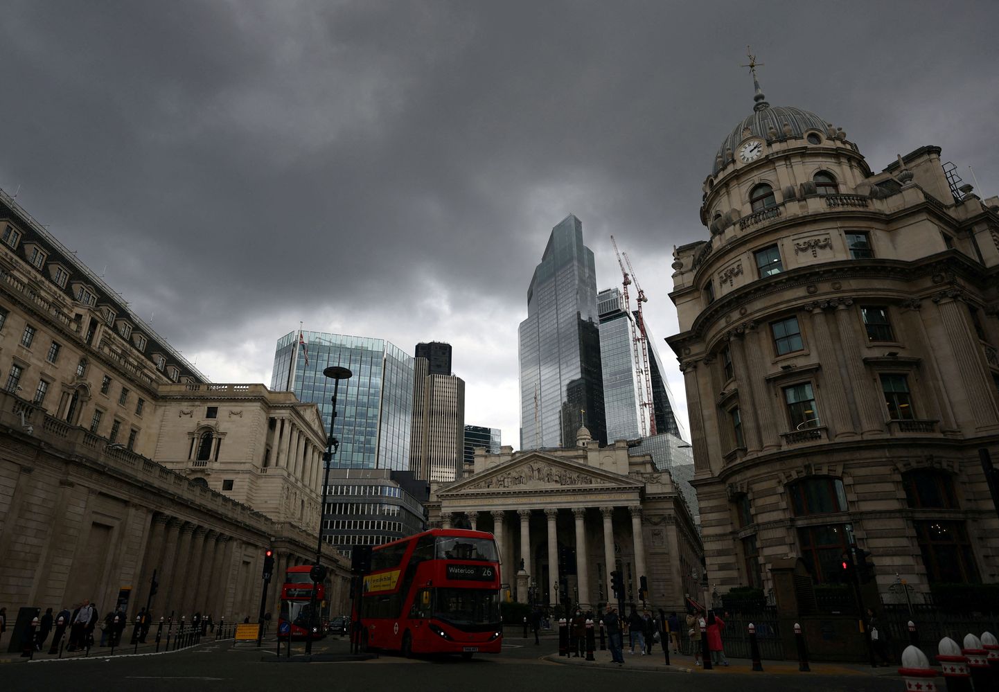 Vaade Briti keskpangale ja Londoni finantskvartalile. Pilt on illustratiivne.