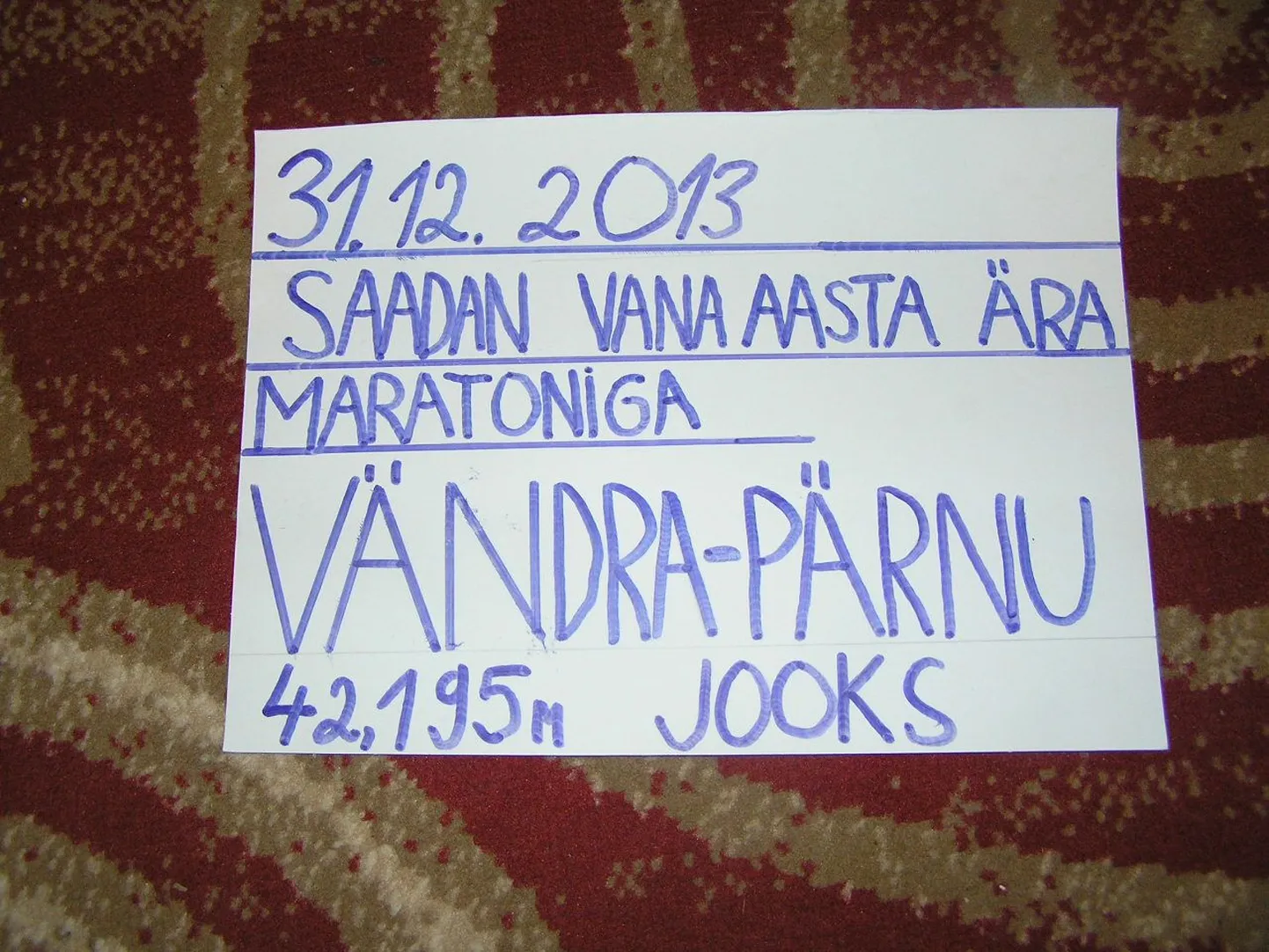 29aastane Kaarel Tõruvere saadab vana aasta ära maratonijooksuga Vändrast Pärnusse.