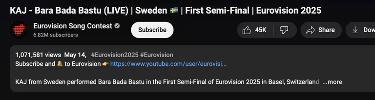 Poolfinaali esinemise vaatamised.