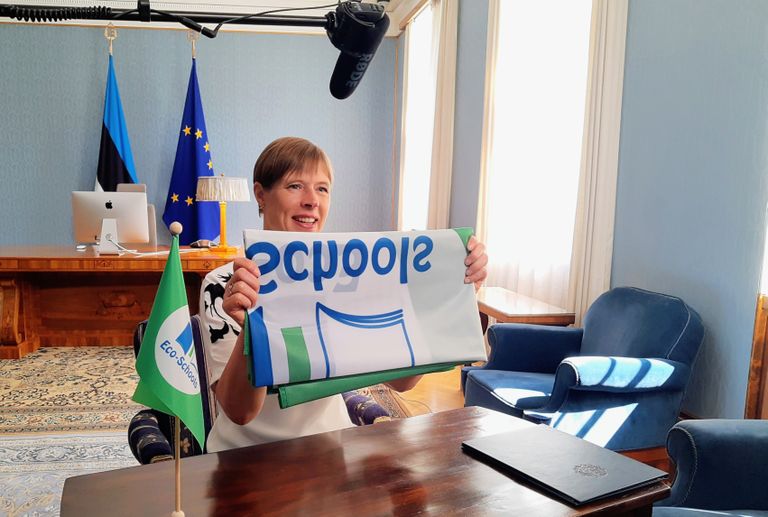 Kersti Kaljulaid täna Rohelise Kooli programmi tunnustusüritusel.