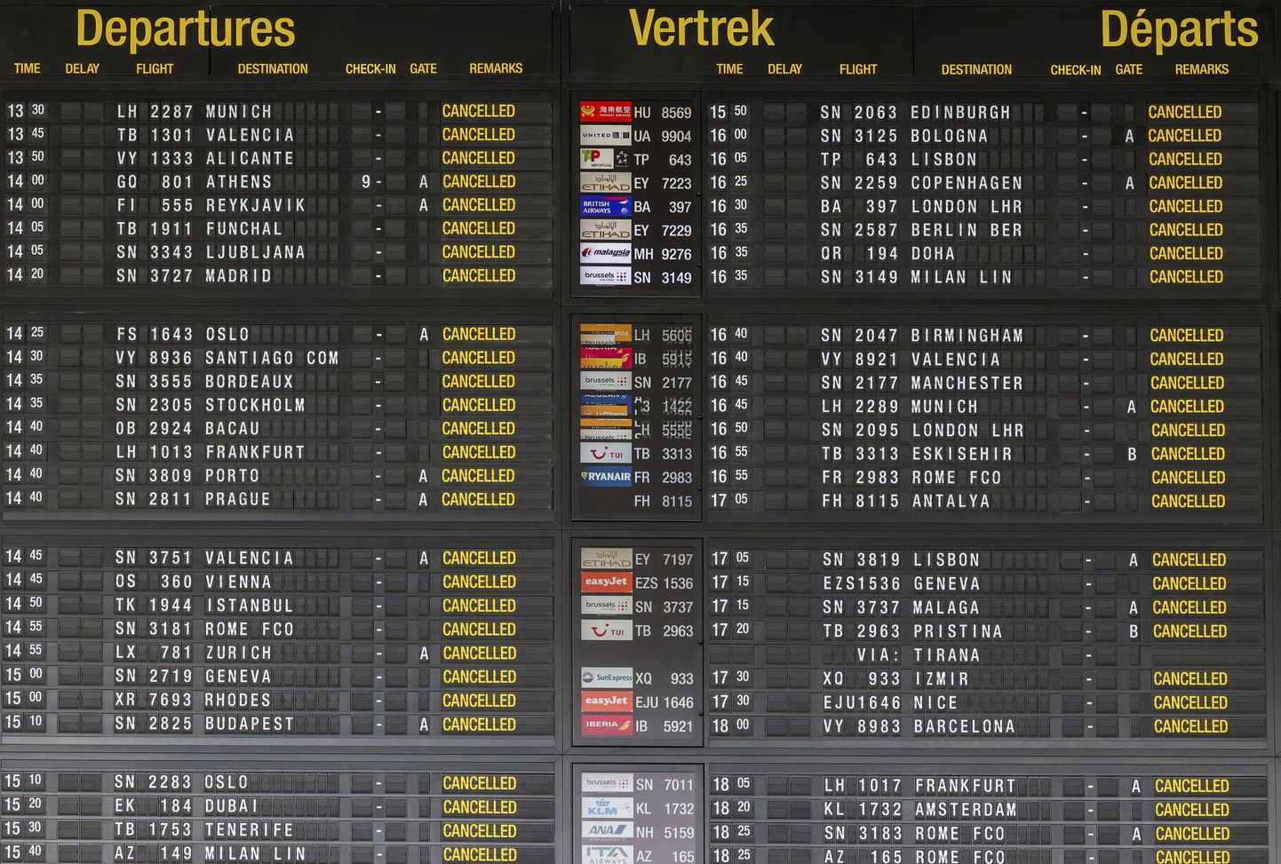 Brüsselis tühistati lennujaama töötajate streigi tõttu 20. juunil sadu lende.