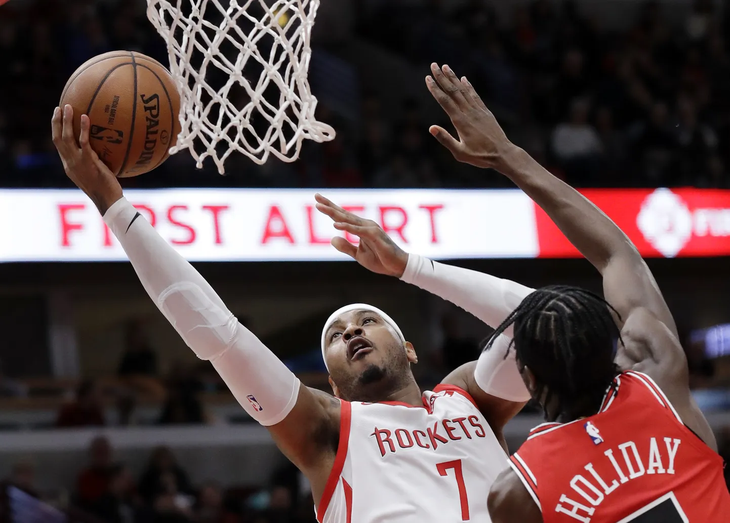 Carmelo Anthony novembrikuises kohtumises Chicago Bullsiga, kuhu ta on liikumas, kuid kes teda samuti ilmselt eriti kasutada ei kavatse.