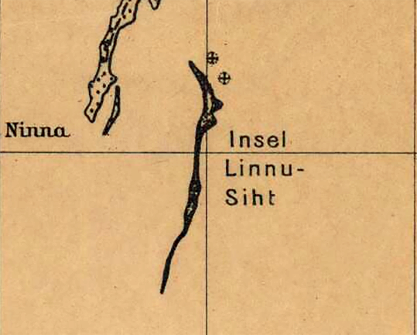 Insel Linnusiht, Saksa sõjaväekaart 1917.