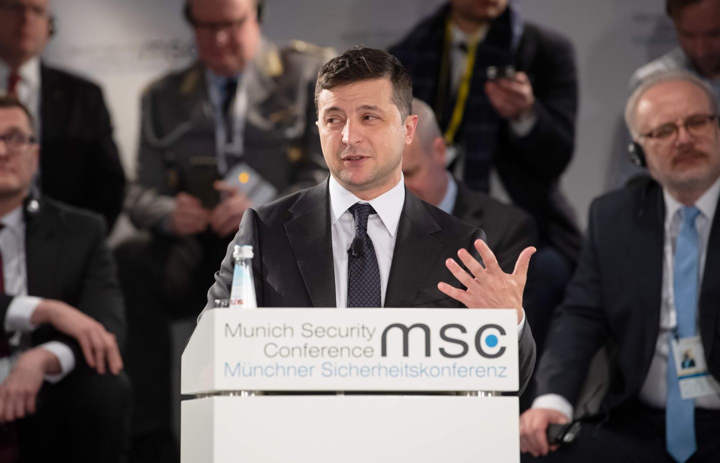Ukraina president Voldõmõr Zelenskõi Müncheni julgeolekukonverentsil 15. veebruaril 2020.