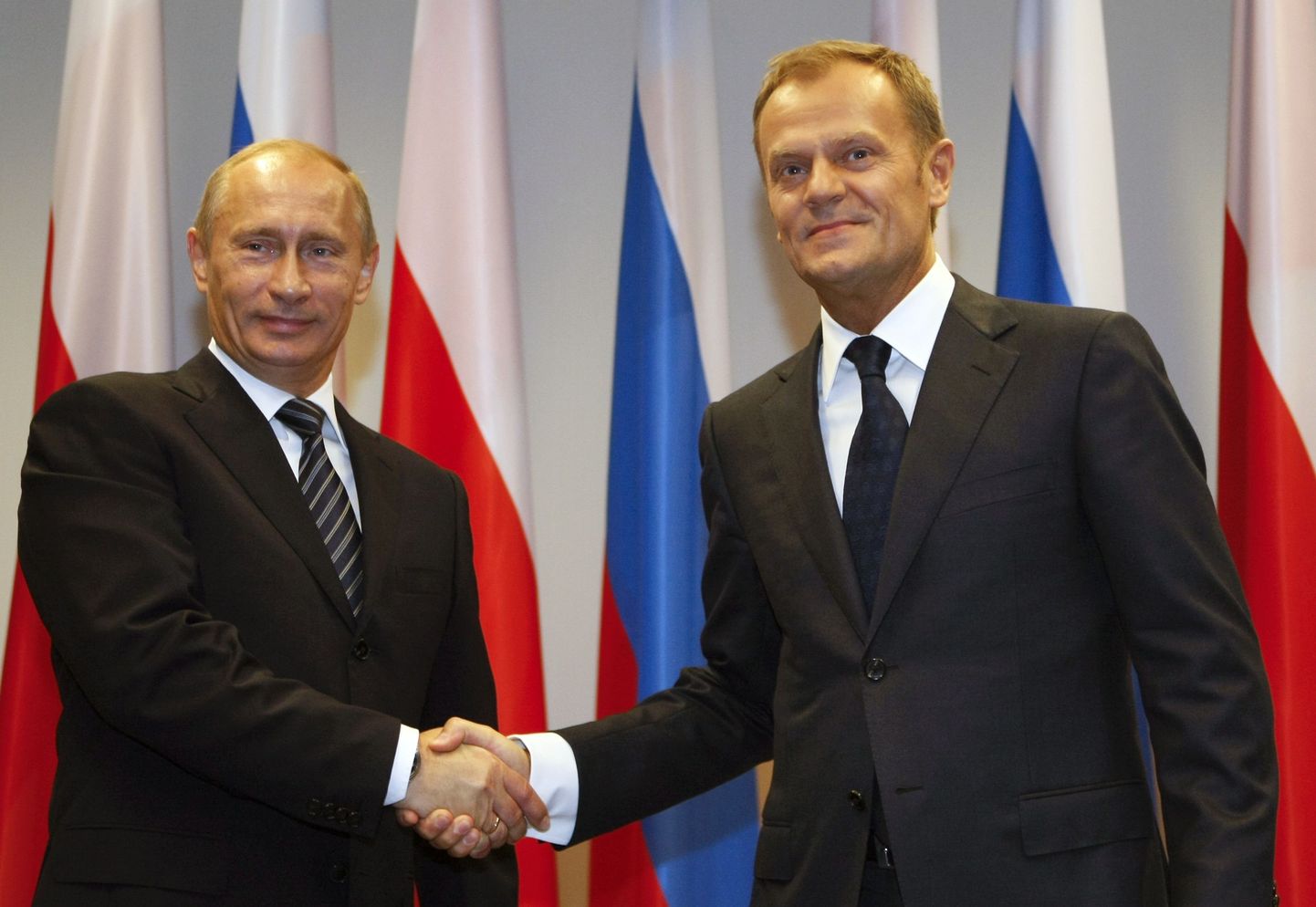 Donald Tusk (paremal) ja Vladimir Putin möödunud aastal Sopoti hotellis.