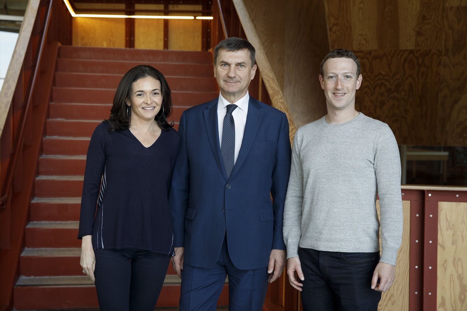 Sheryl Sandberg, Andrus Ansip ja Mark Zuckerberg
