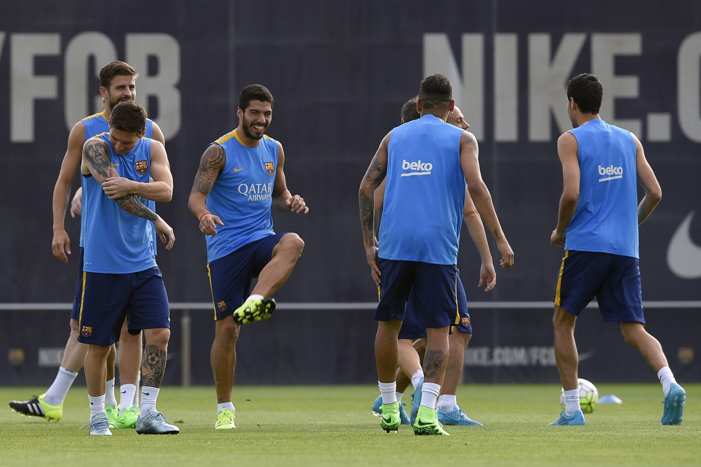 Barcelona meeskond treeningul.