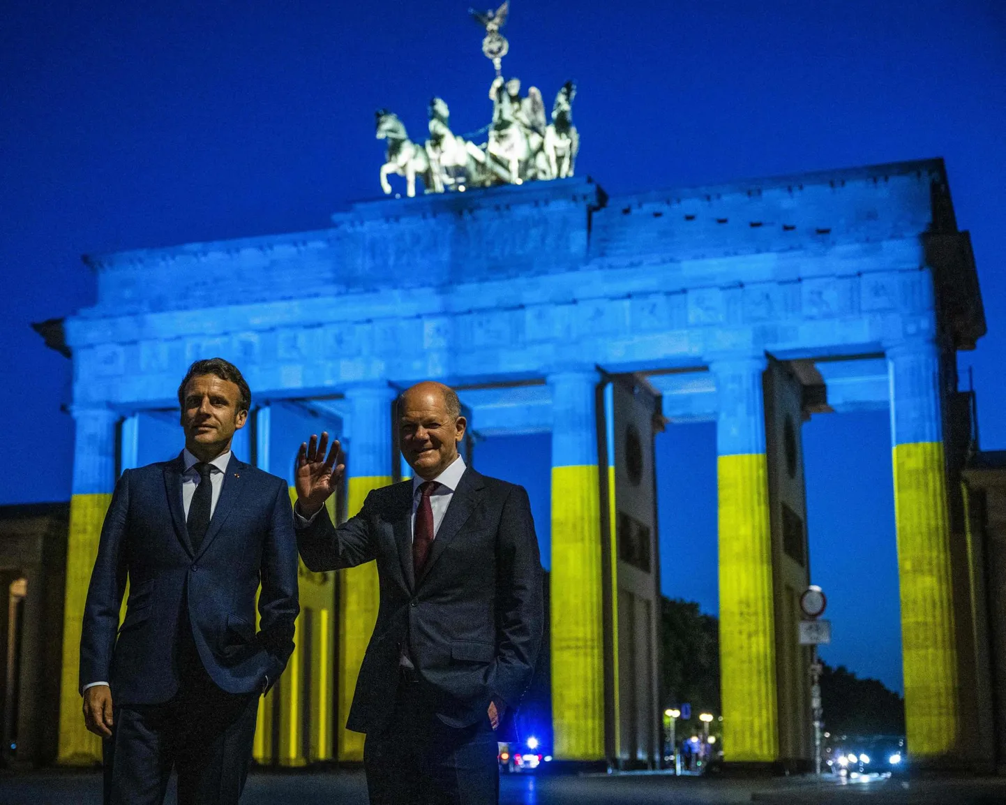 Saksa kantsler Olaf Scholz ning Prantsuse president Emmanuel Macron 9. mail Berliinis.