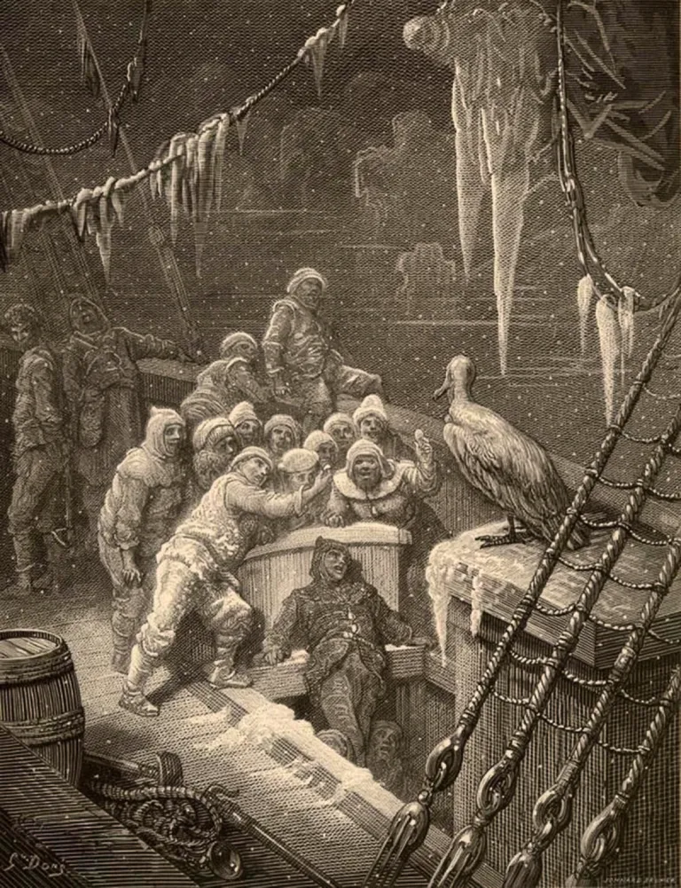 Gustav Doré gravüür-illustratsioon «Vana meremehe jutustusele» 1876