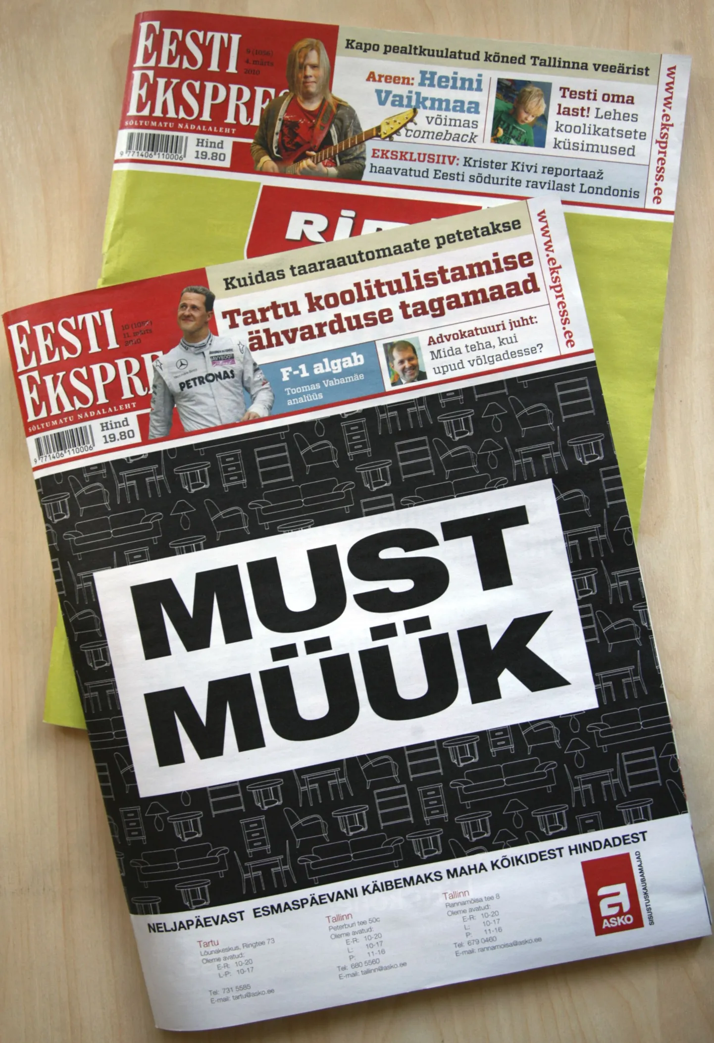 Eesti Ekspressi esikaaned.