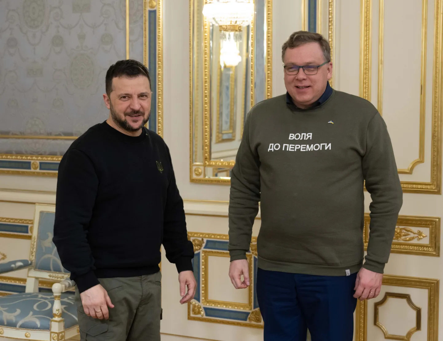 Ukraina presidendi Volodõmõr Zelenskõi ja riigikogu esimehe Lauri Hussari kohtumine Kiievis.