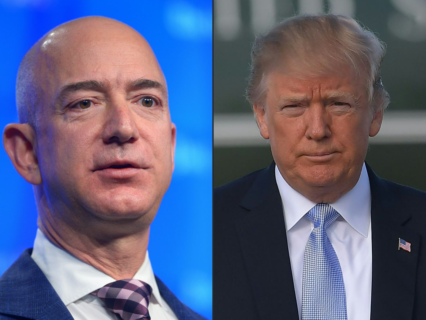 Amazoni juht Jeff Bezos ja USA president Donalt Trump.