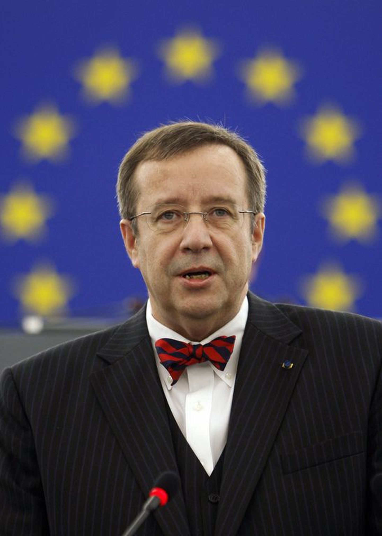 Eesti president Toomas Hendrik Ilves esinemas Euroopa Parlamendis.