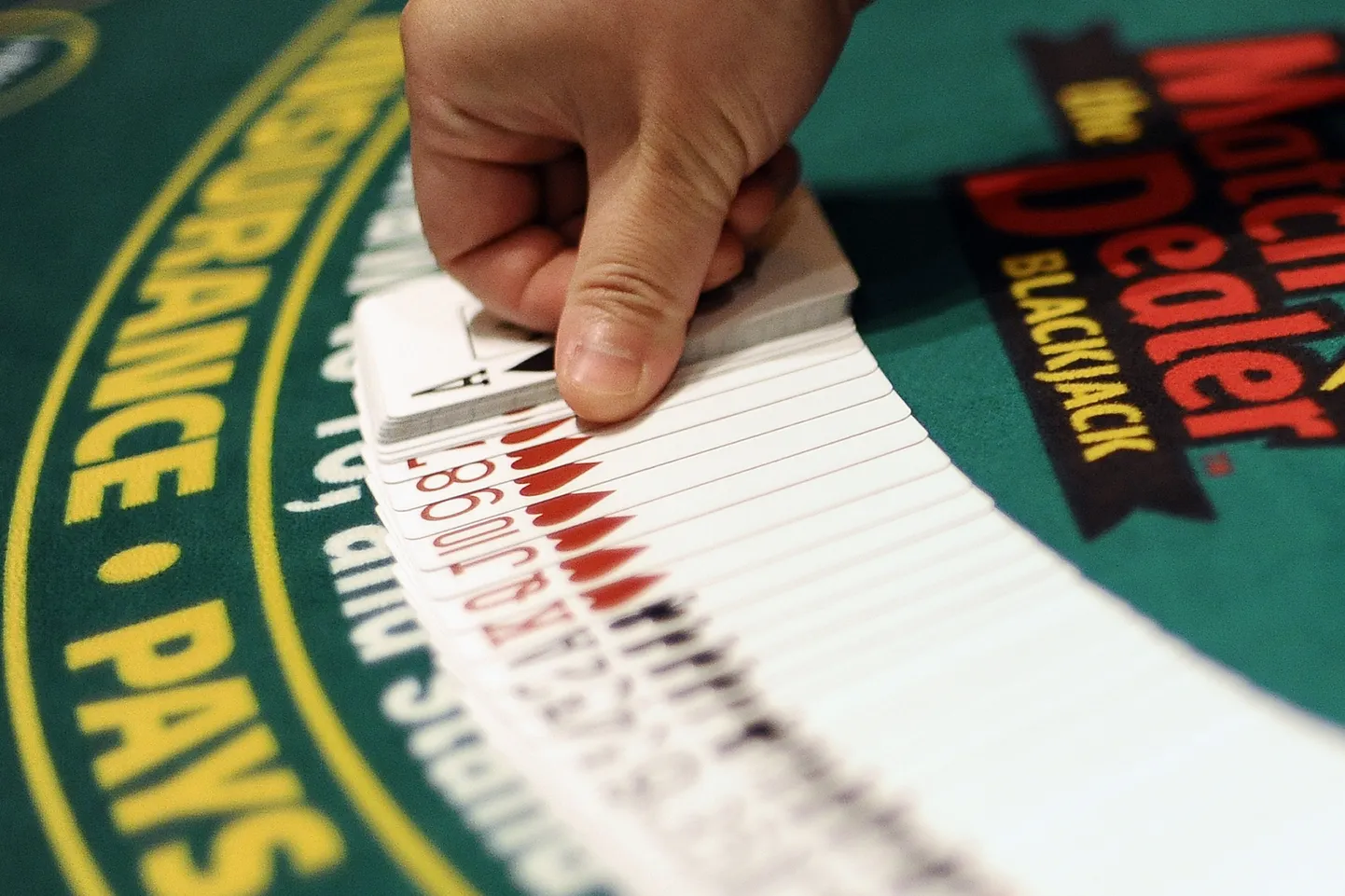 Blackjack table.