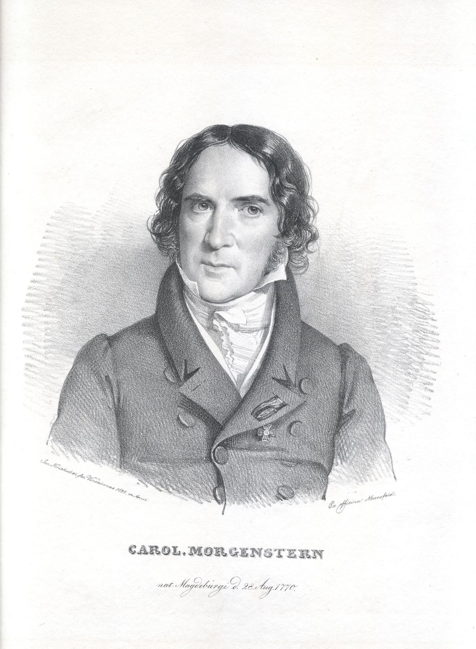 Johann Karl Simon Morgensterni portree. Josef Kriehuber, 1828.