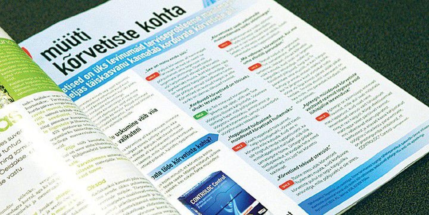 Mullu novembris ilmus ajakirjades Eesti Arst ja Perearst kõrvetisteravimi reklaam, millest jäi mulje, et kui ravimit mitte võtta, siis läheb tervis halvemaks.