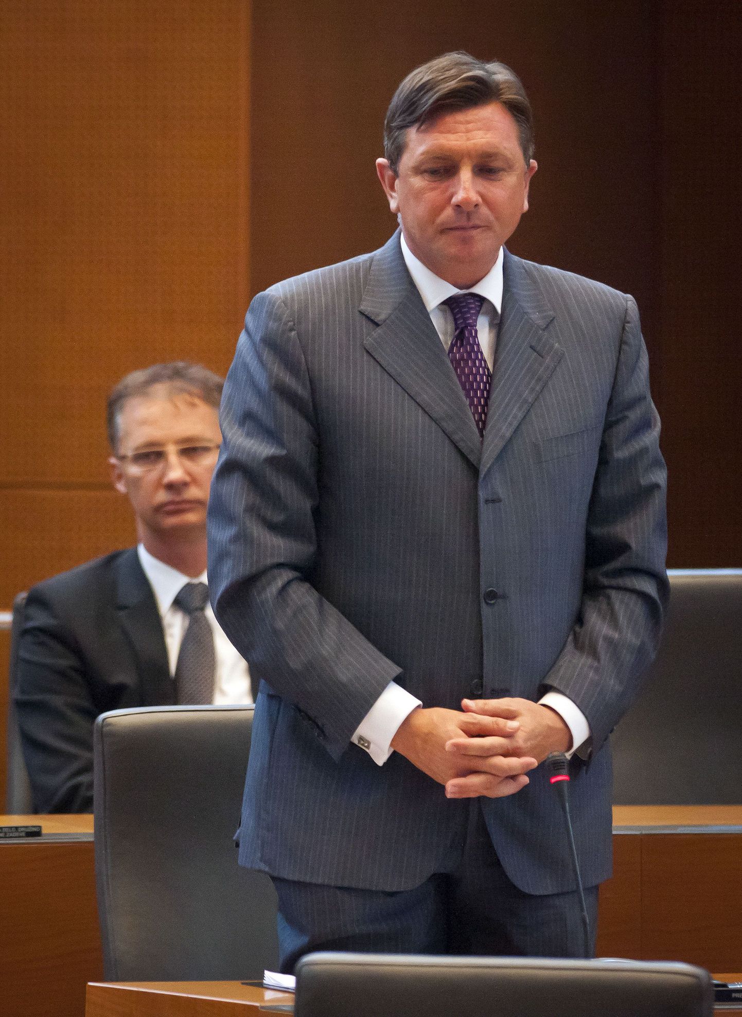 Sloveenia peaminister Borut Pahor täna pärast umbusaldushääletust.
