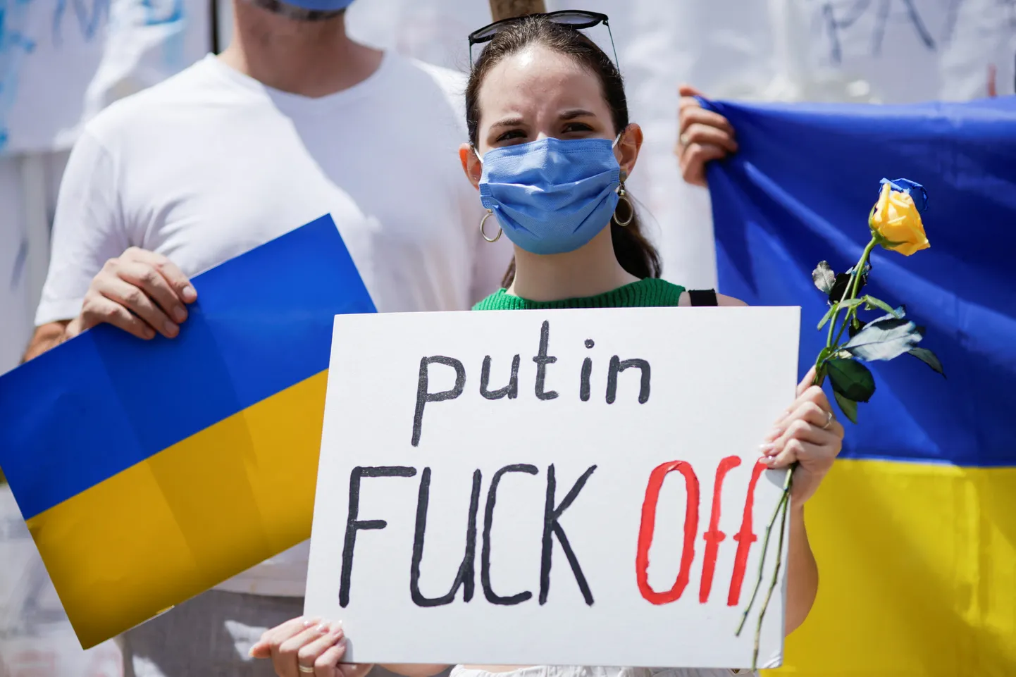 Демонстрация в поддержку Украины у посольства Украины в Бразилиа, столице Бразилии, 2 марта 2022 года. Иллюстративное фото