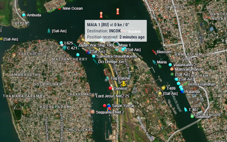 Российское судно MV MAIA-I арестовано в индийском порту Кочи.