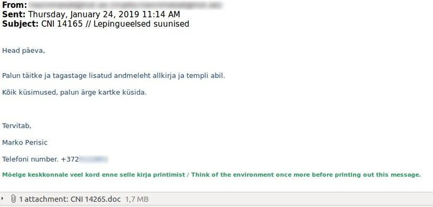 Pahavara sisaldav kiri.