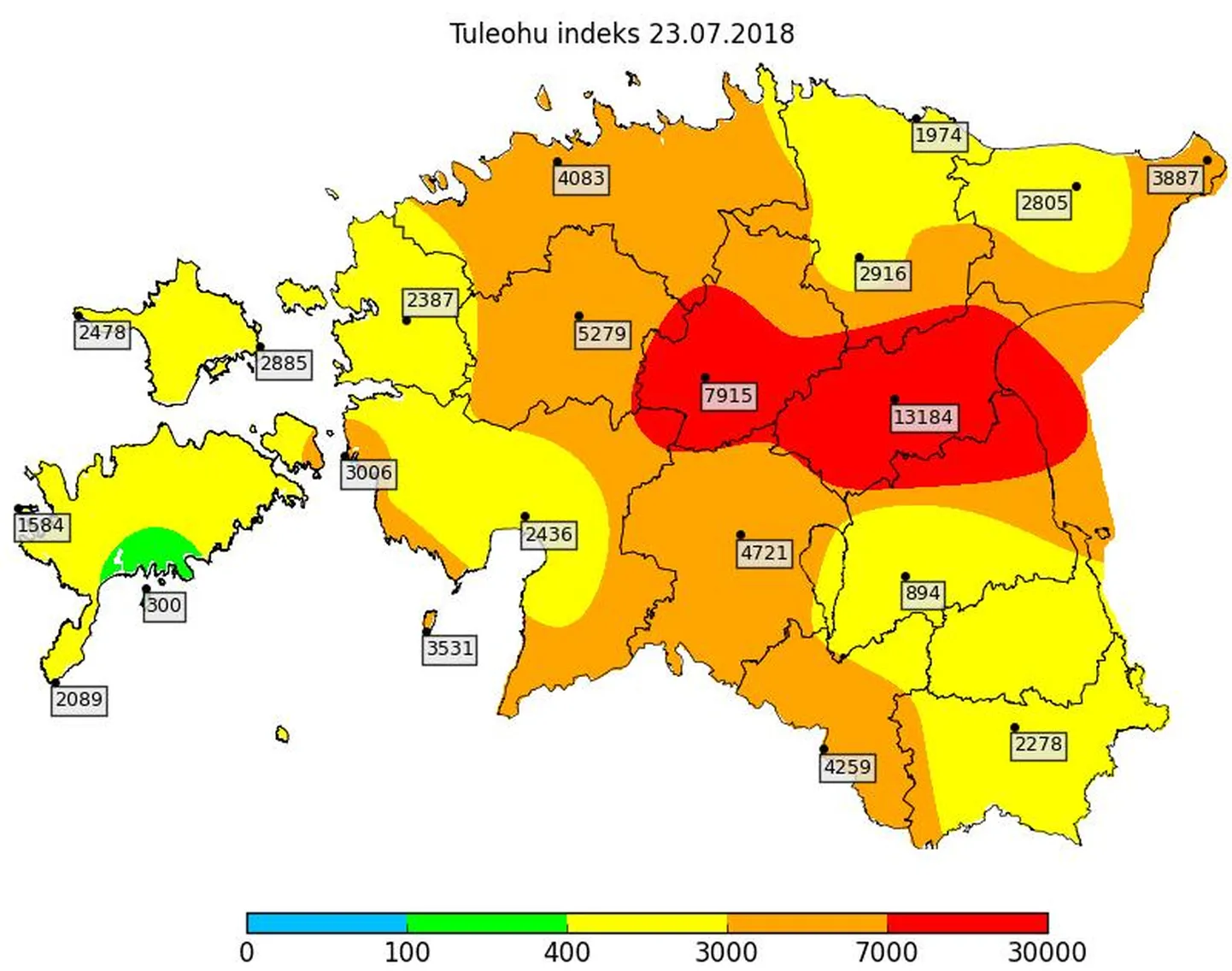 Kuivade ilmade tõttu on Eestis kõrge tuleoht, mis Pärnumaal on kolmanda ja neljanda klassi vahel.