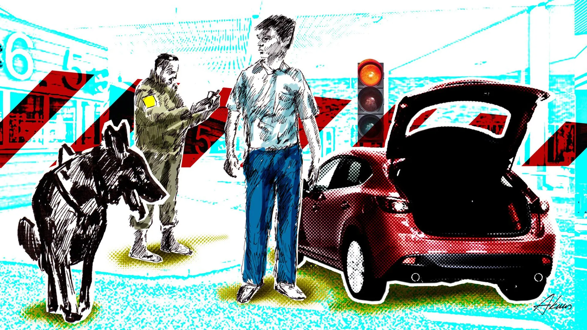 «Astuge palun autost välja! Koer nuusutas midagi.»