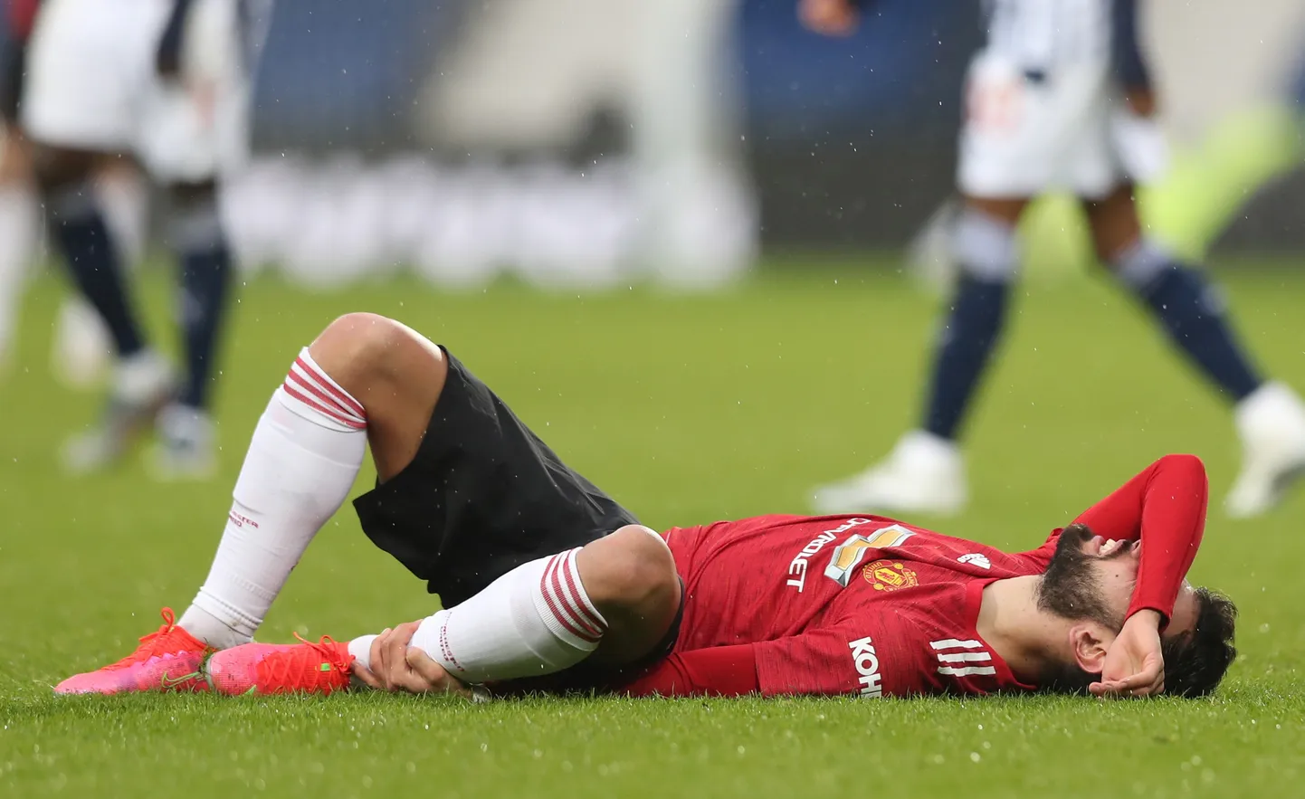 Manchester Unitedi tähtmängija Bruno Fernandes lõi küll West Bromile värava, kuid sellest võiduks ei piisanud.