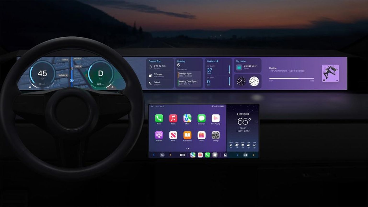 Apple'i järgmise põlve CarPlay võimaldab autojuhil seadistada meelepäraseks näidikuid armatuurlaual.