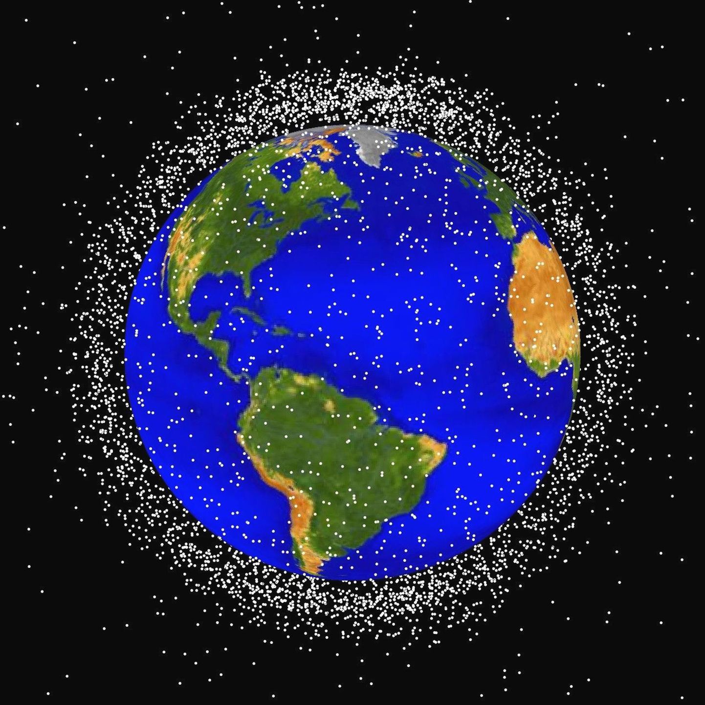 Ühendriikide kosmoseagentuuri NASA nägemus Maad ümbritsevatest tehiskaaslastest.