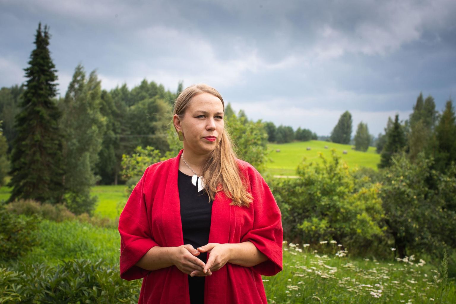 Lahemaa rahvuspargi juubelipidustuste kultuurikava viimane esineja, tunnustatud rahvamuusik Mari Kalkun.