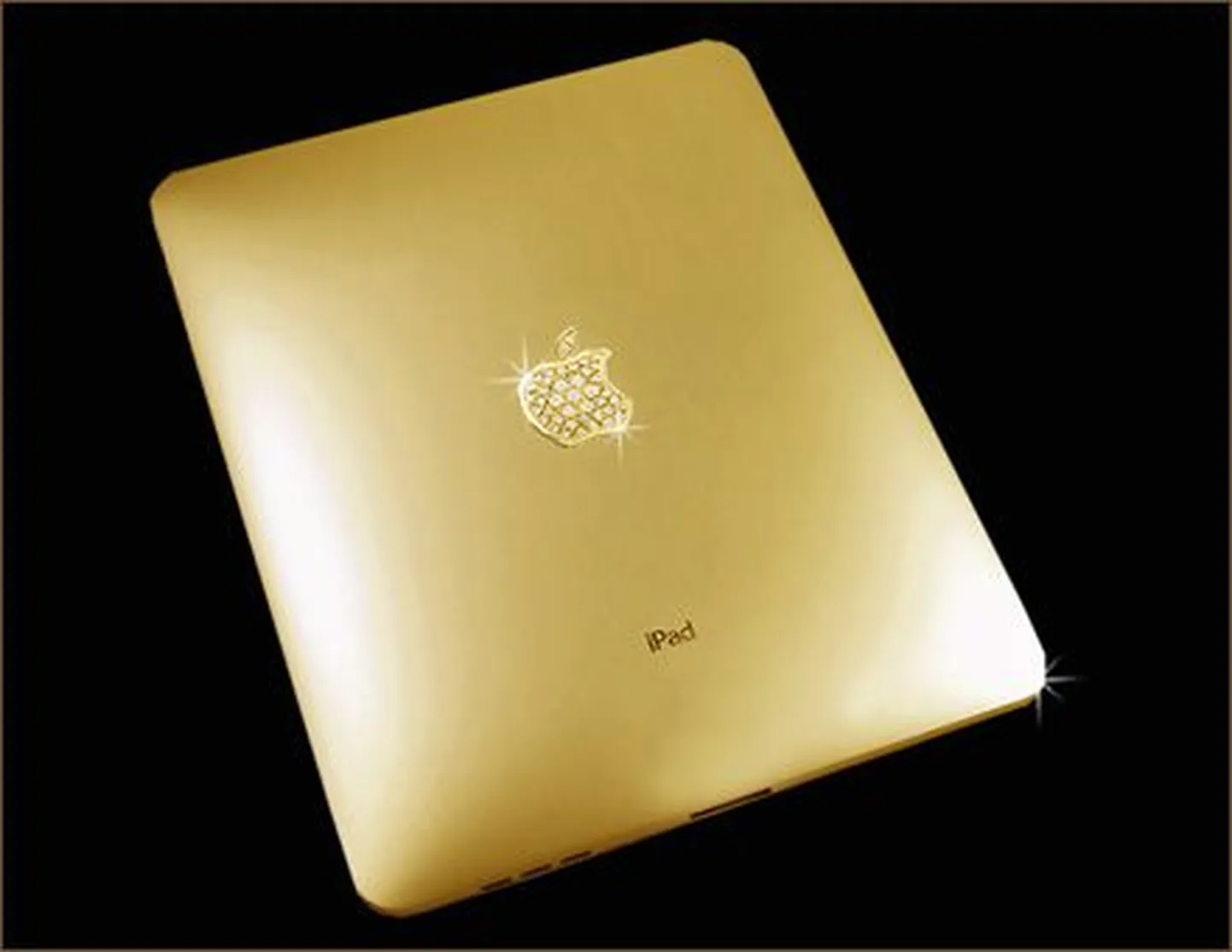 Kullatud ja teemantidega kaetud iPad.