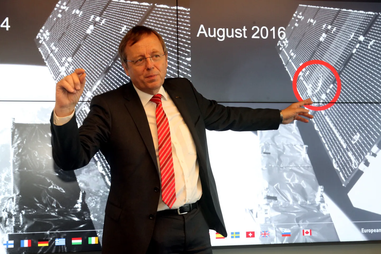 Euroopa Kosmoseagentuuri peadirektor Jan Wörner ESTHubi avamisel.