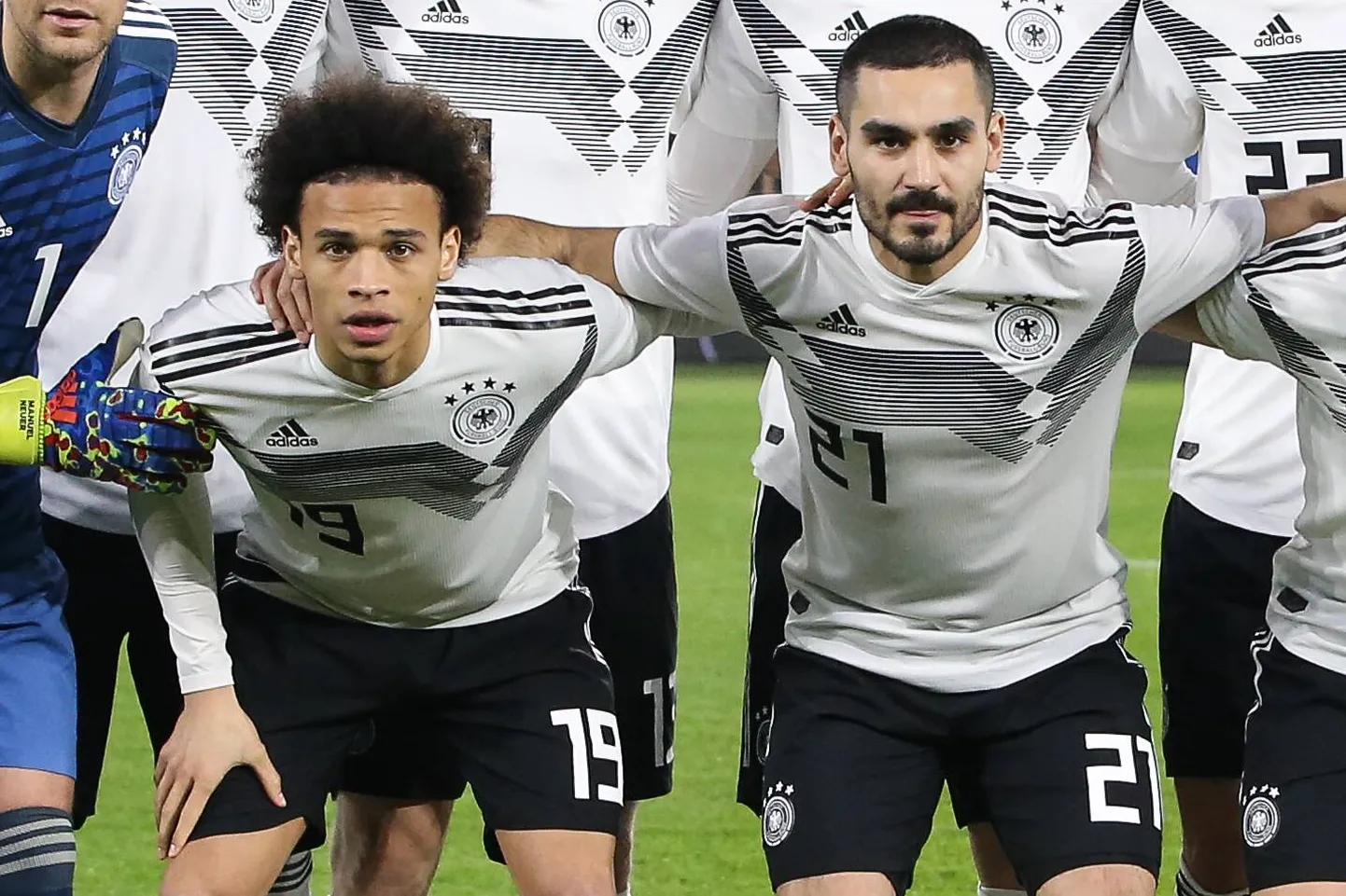 Leroy Sane ja Ilkay Gündogan (paremal).