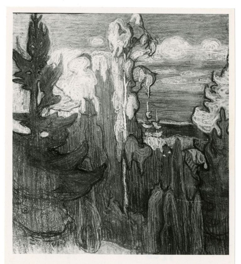 Nikolai Triik. Õhtune Norra maastik. 1908. Pastell