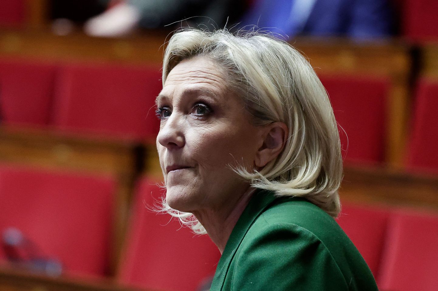 Prantsuse paremäärmusliku erakonna Rahvuslik Liit käilakuju Marine Le Pen.