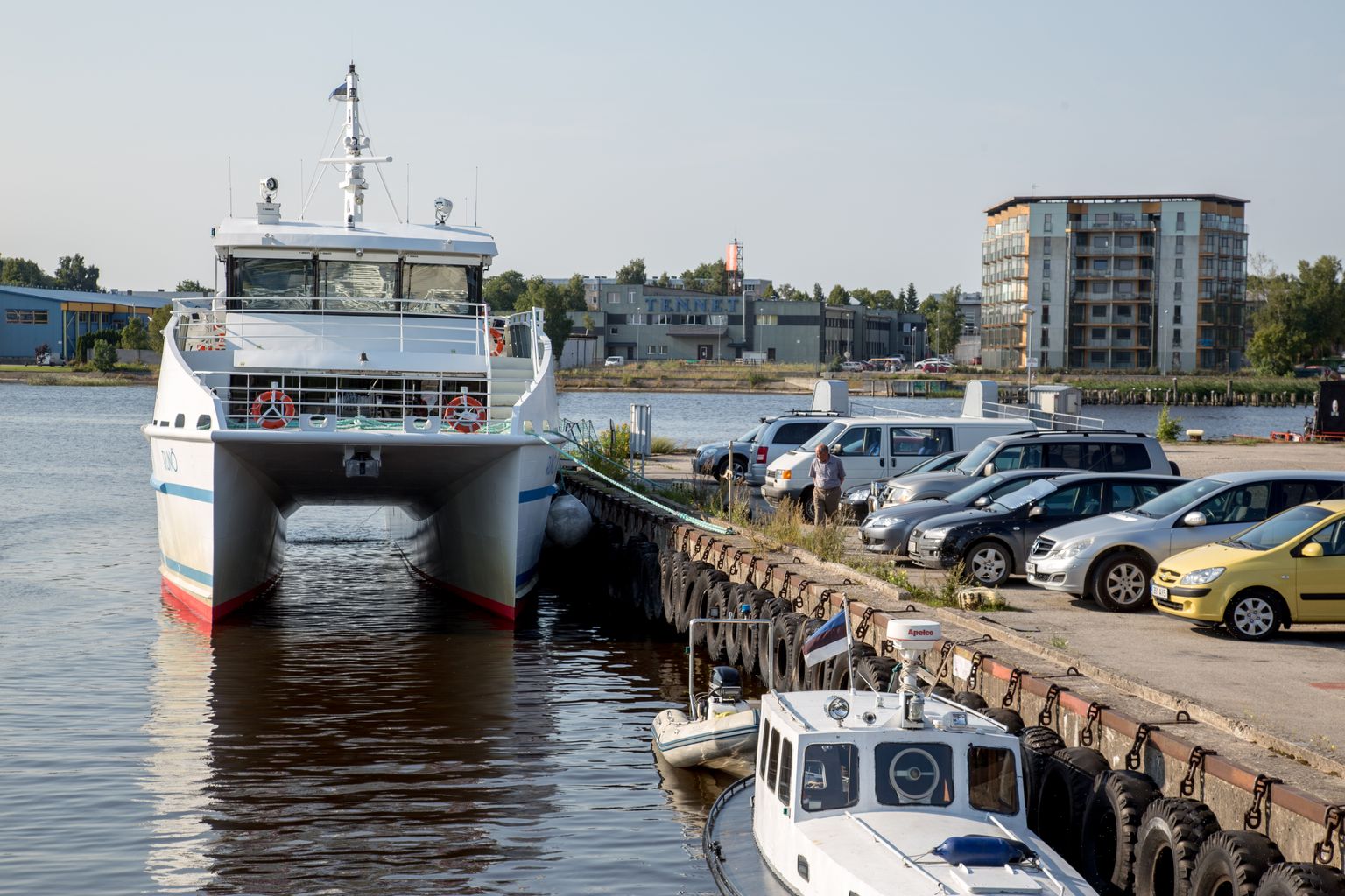 Ruhnu liinil sõitev liinilaev Runö Pärnu sadamas.