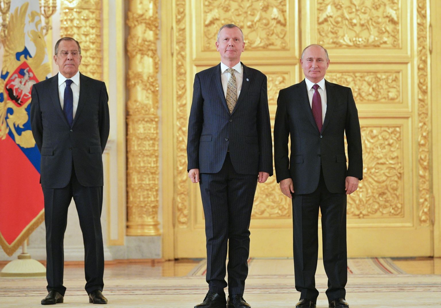 Сергей Лавров, Маргус Лайдре и Владимир Путин.