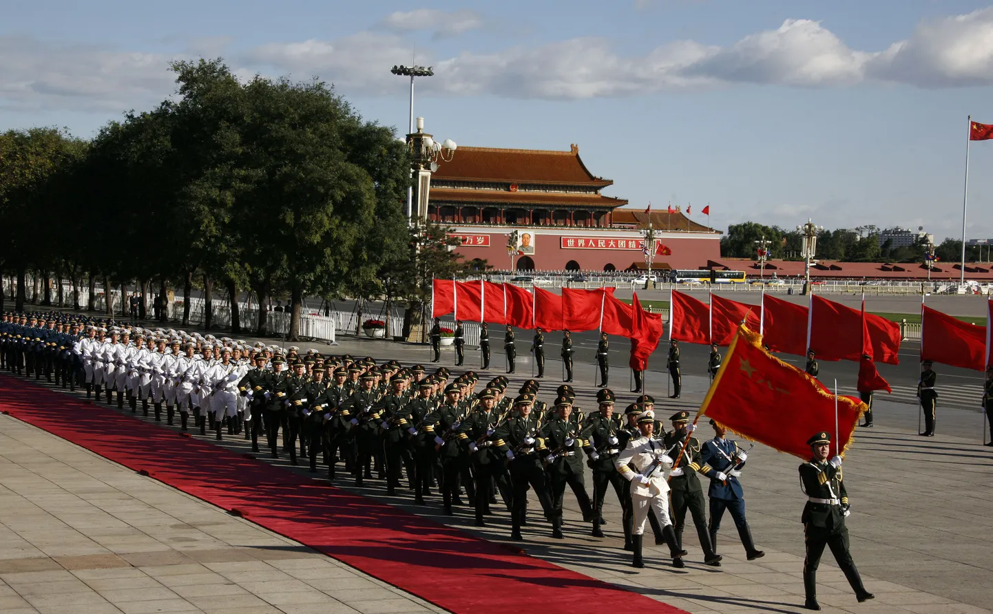 Hiina sõdurid oktoobris Taevase Rahu väljakul Pekingis.